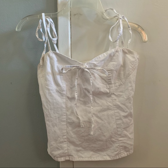 revolve tie strap bustier white corset cami top - Picture 8 of 9